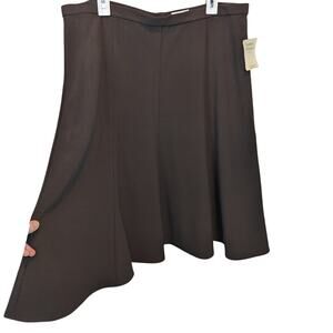 NWT Christopher & Banks A-Line Skirt, Tummy Slimmer, Brown, sz 16